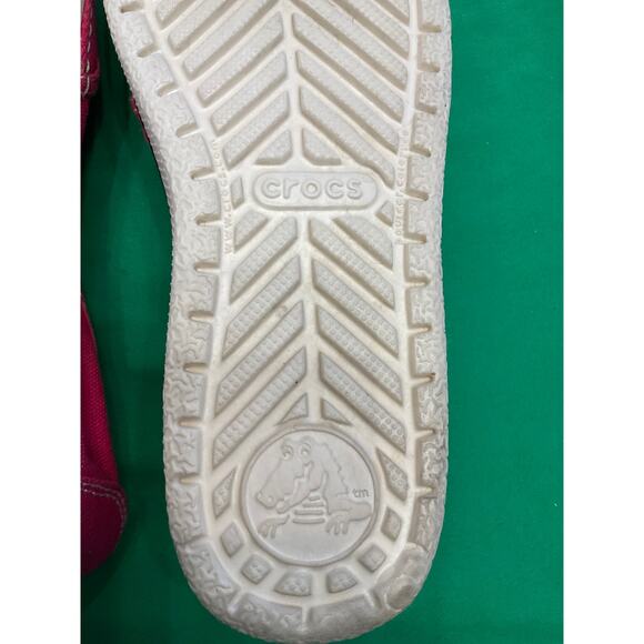 Crocs Women’s  Hover Pink  Slip On Canvas Casual Flats 7W Comfort. Walking - Picture 7 of 8